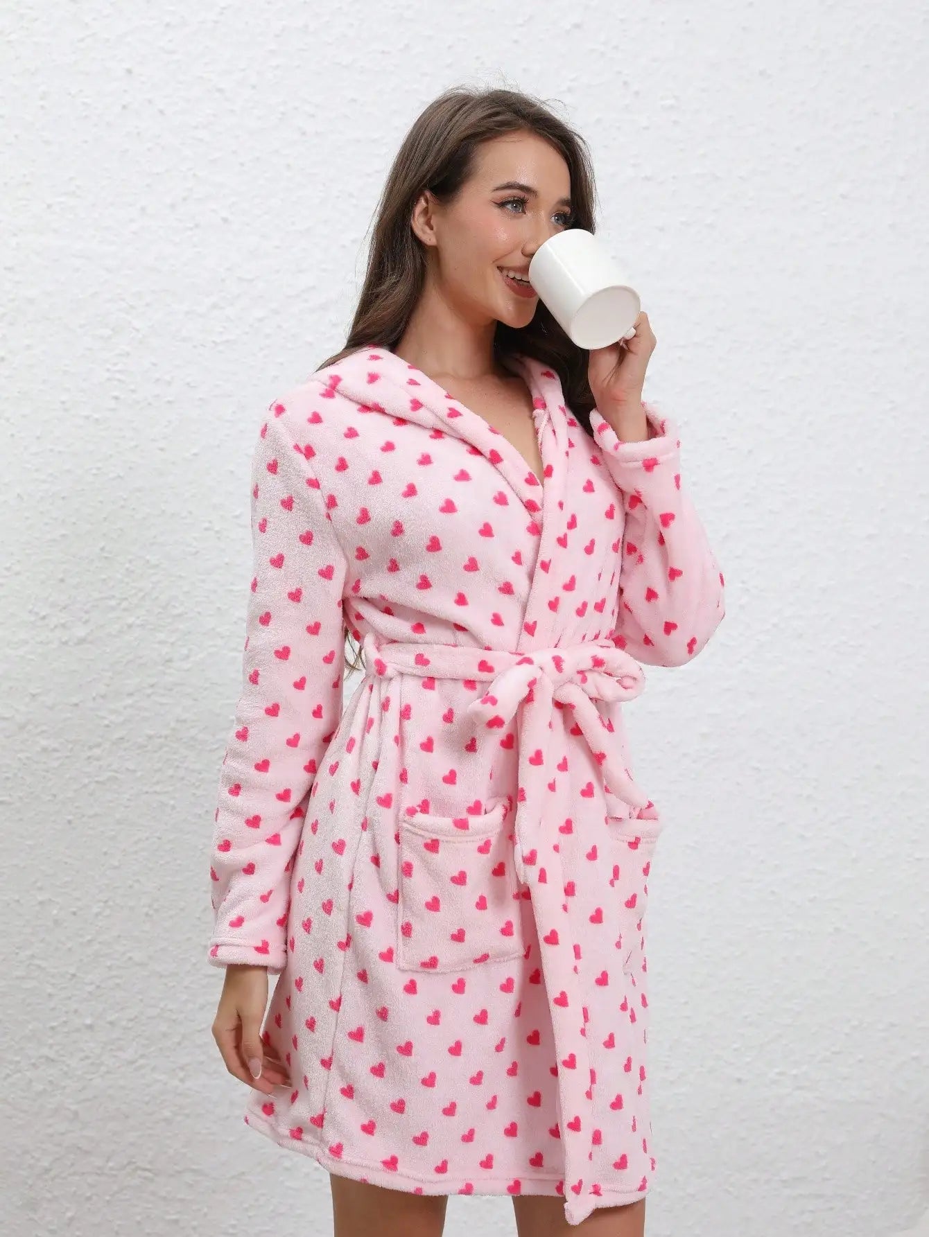 Peignoir Flanelle Cœur