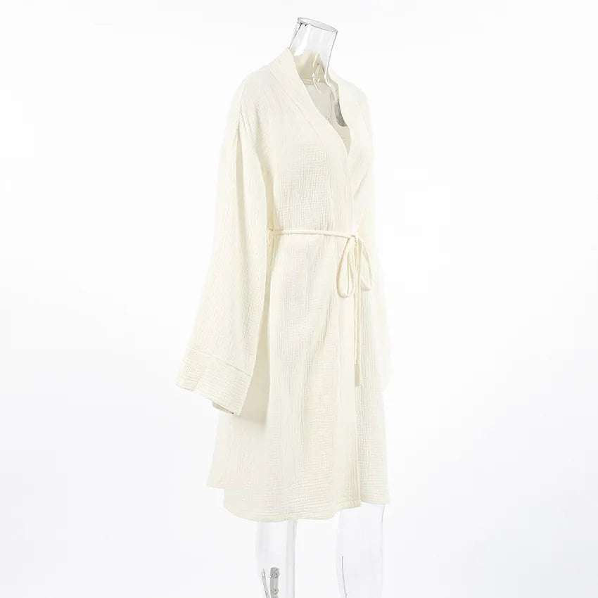 Peignoir Coton Gaufré