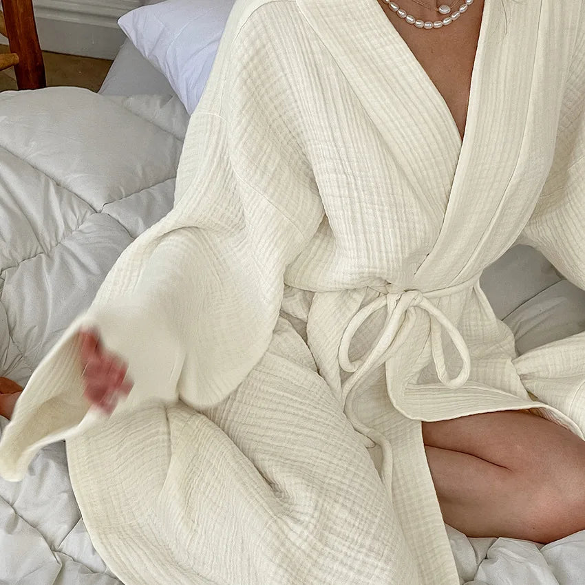 Peignoir Coton Gaufré