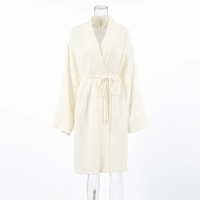 Peignoir Coton Gaufré