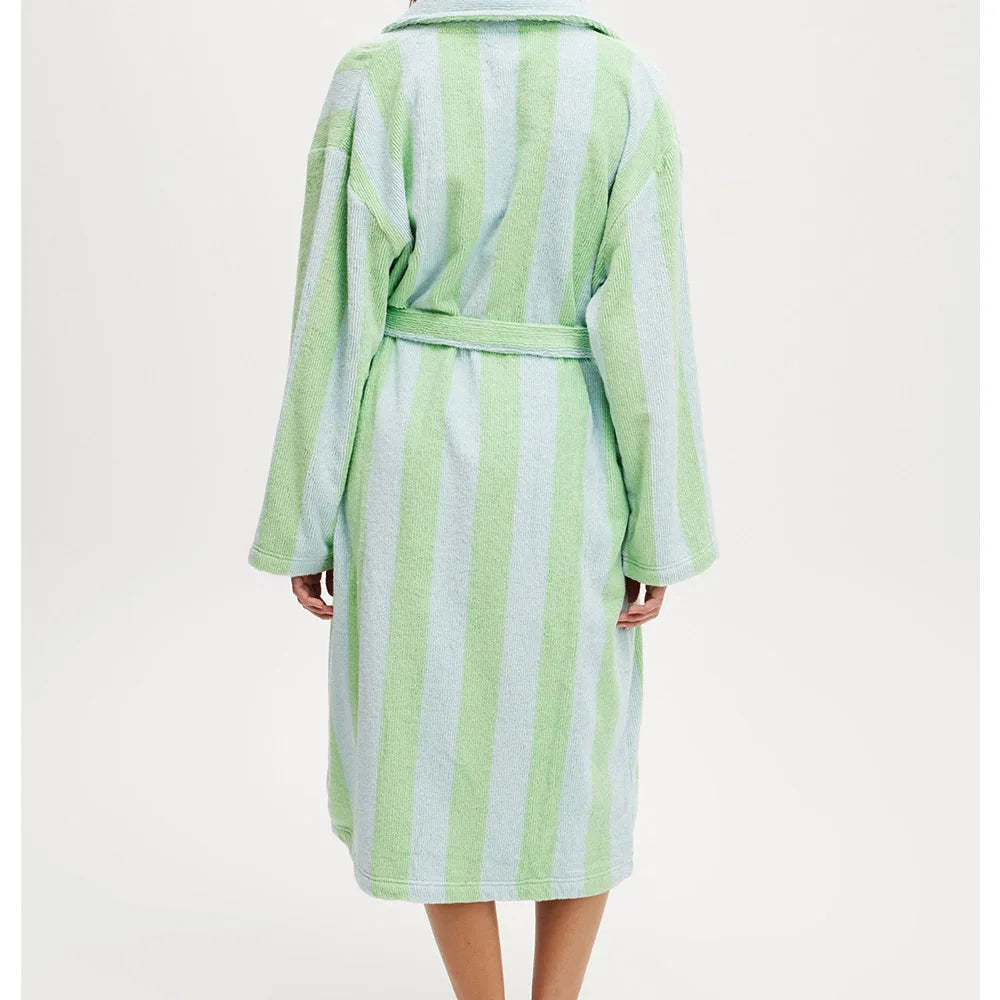Peignoir Éponge Vert Rayé