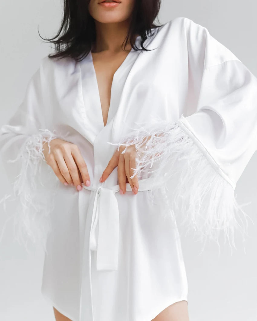 Peignoir Satin Plume