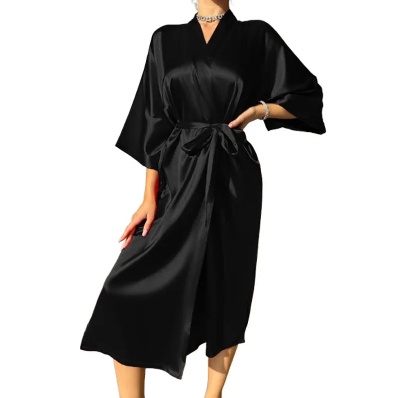 Peignoir Satiné Long