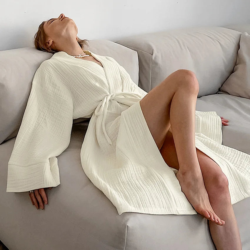 Peignoir Coton Gaufré