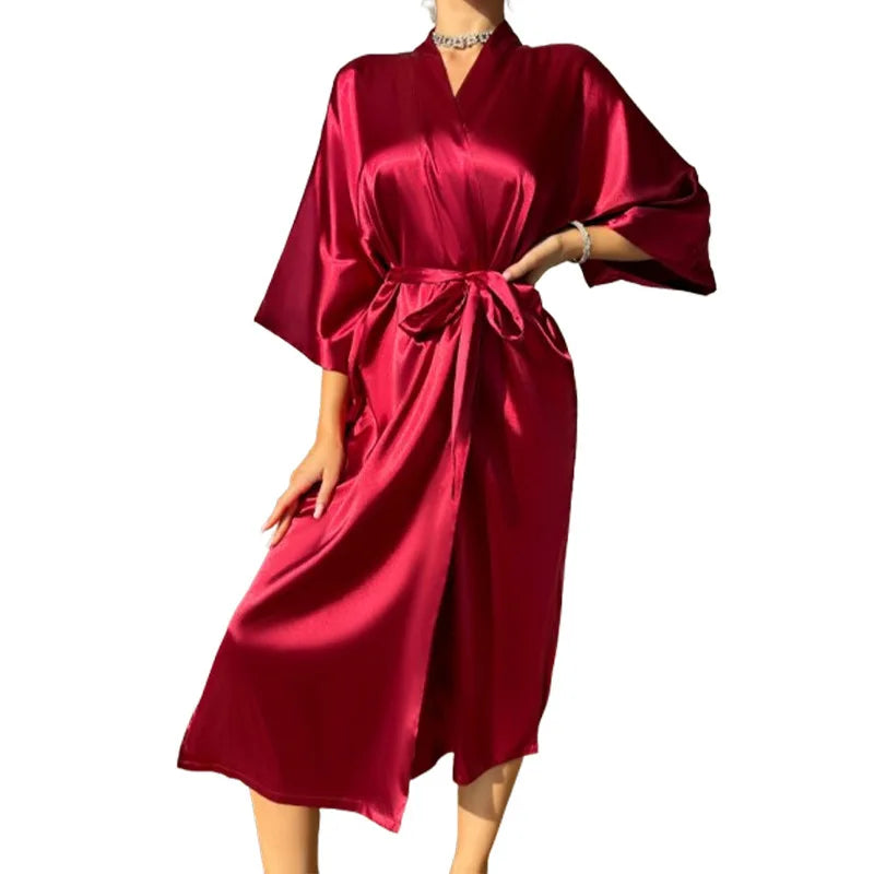 Peignoir Satiné Long