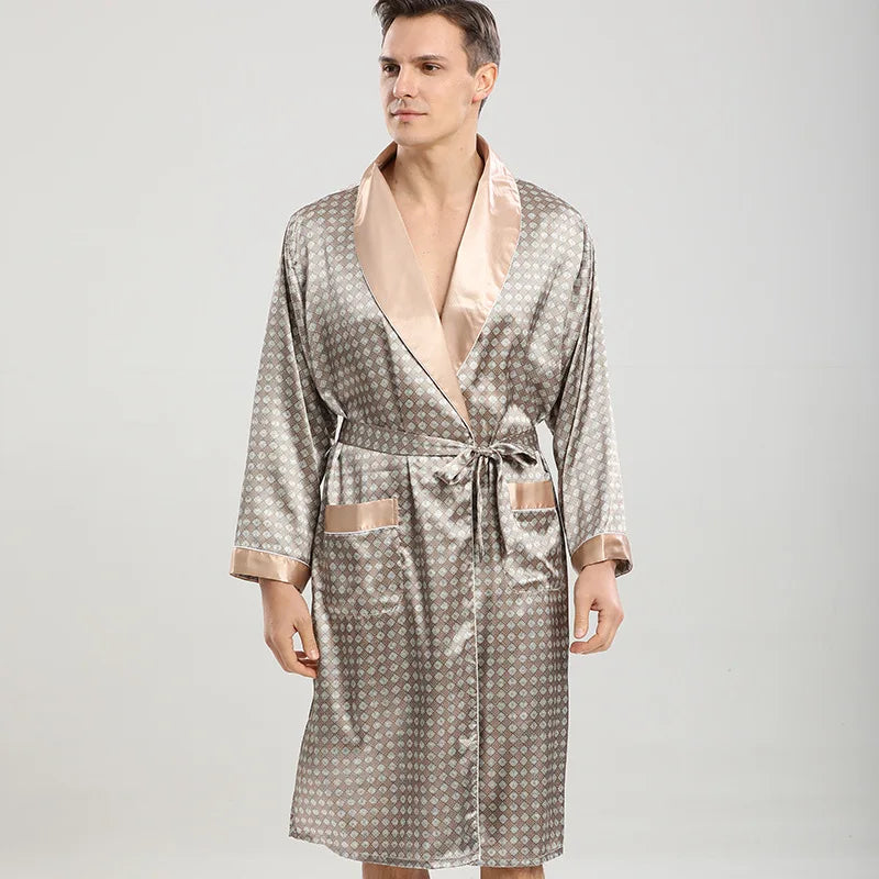 Peignoir Court Homme Satin
