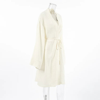 Peignoir Coton Gaufré