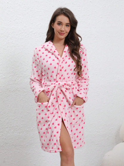 Peignoir Flanelle Cœur