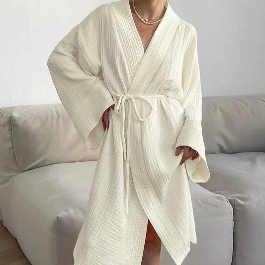 Peignoir Coton Gaufré