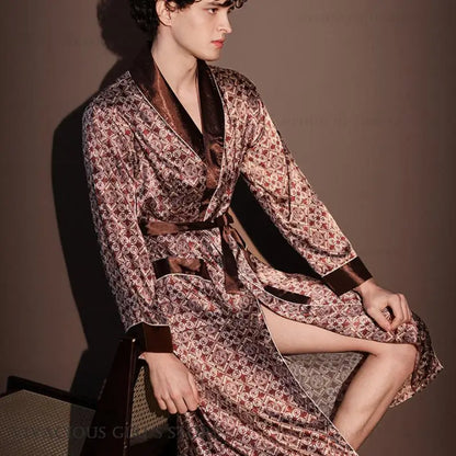Peignoir Satin Homme Rouge