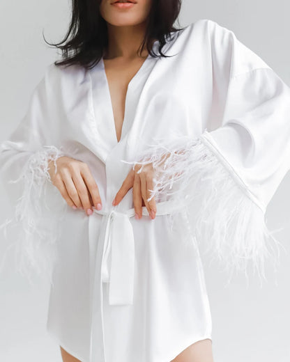 Peignoir Satin Plume