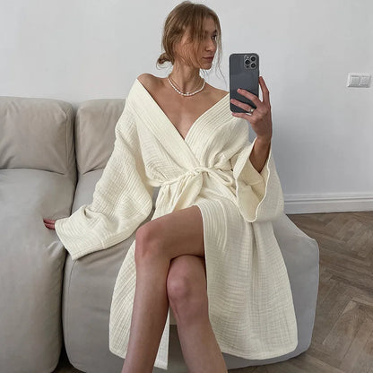 Peignoir Coton Gaufré
