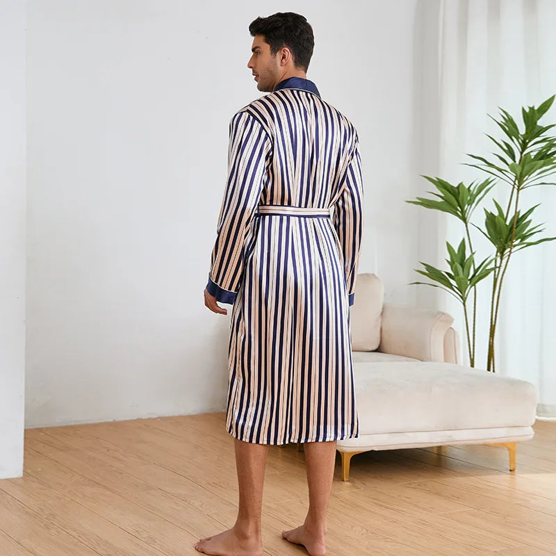 Peignoir Rayé Satin homme