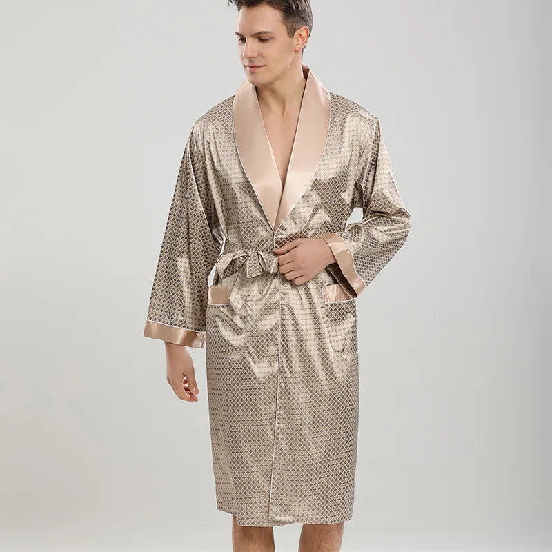Peignoir Court Homme Satin