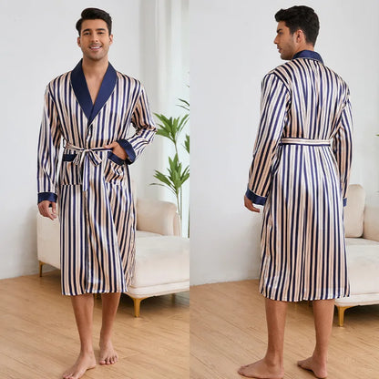 Peignoir Rayé Satin homme