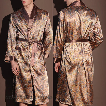 Peignoir Satin Homme Rouge