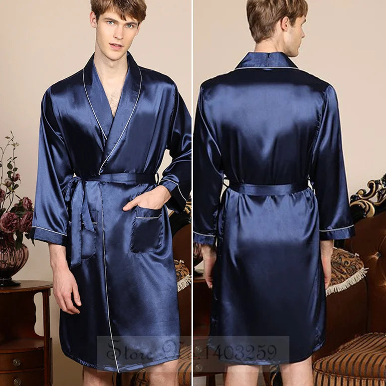 Peignoir Court Homme Satin