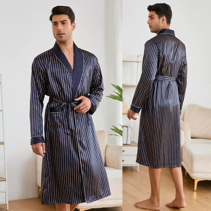 Peignoir Rayé Satin homme