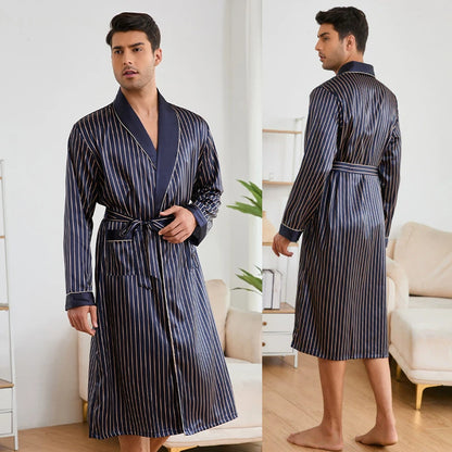Peignoir Rayé Satin homme
