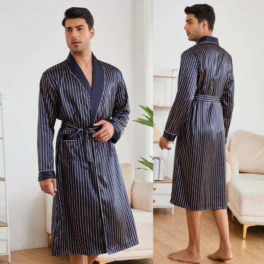 Peignoir Rayé Satin homme
