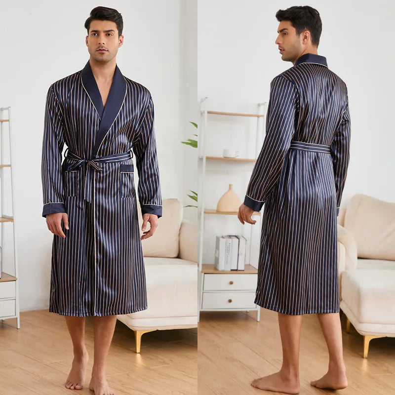 Peignoir Rayé Satin homme