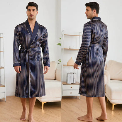 Peignoir Rayé Satin homme