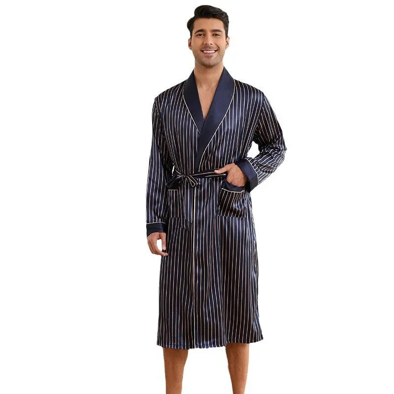 Peignoir Rayé Satin homme