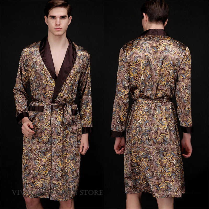 Peignoir Satin Homme Rouge